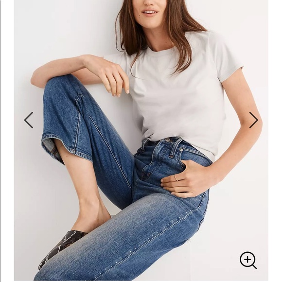 Madewell Denim - Madewell Slim Wide Leg Jeans Stud Edition